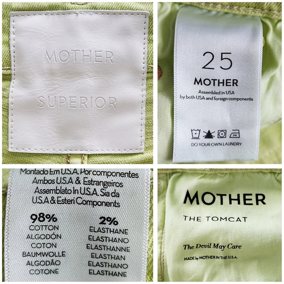 MOTHER The Tomcat Crop Straight High-Rise Jeans In Cirtron, Size 25 - Picture 13 of 16